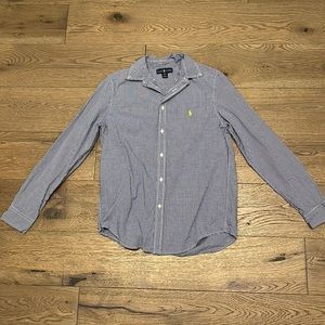 Ralph Lauren Blue Plaided Dress Shirt Boys XL